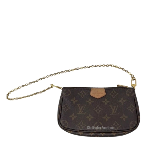 New Authentic LOUIS VUITTON LV Monogram Multiti Pochette Accessoire SMALL WCHAIN - Picture 5 of 14